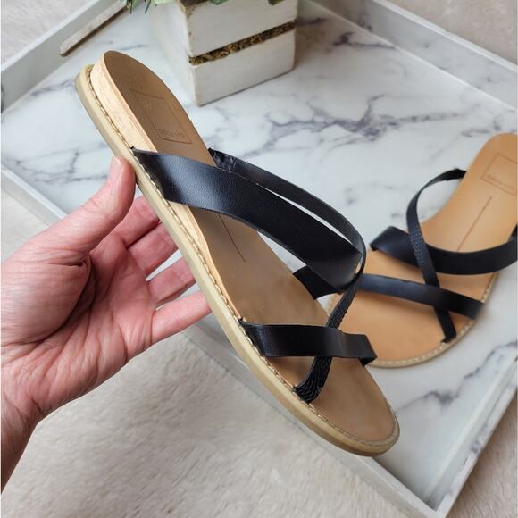 DOLCE VITA Nebi Black Strappy Slide Sandal Summer Size 6.5 - Picture 3 of 10